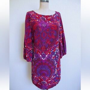 Trina Turk Purple and Red Silk Dress